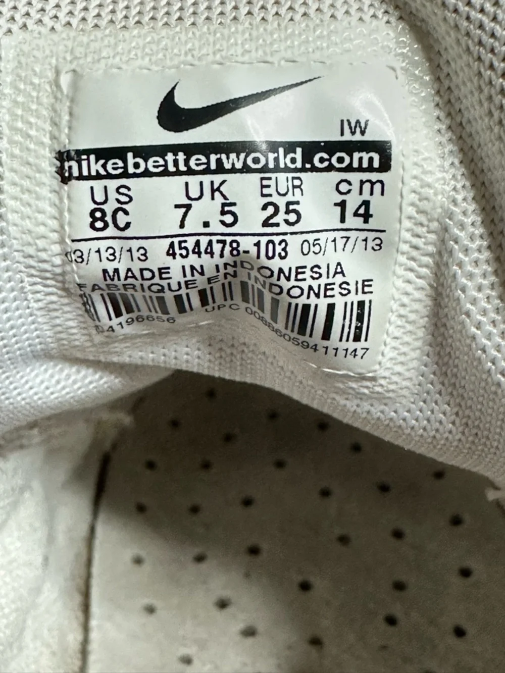 Nike Pico 4 TDV shoes in a white and pink - Sz 8C - Picture 7 of 8